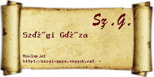 Szögi Géza névjegykártya