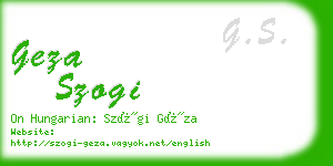 geza szogi business card